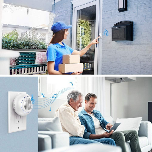 Wireless Waterproof Doorbell with Plug-In LED Receiver – 300M Range