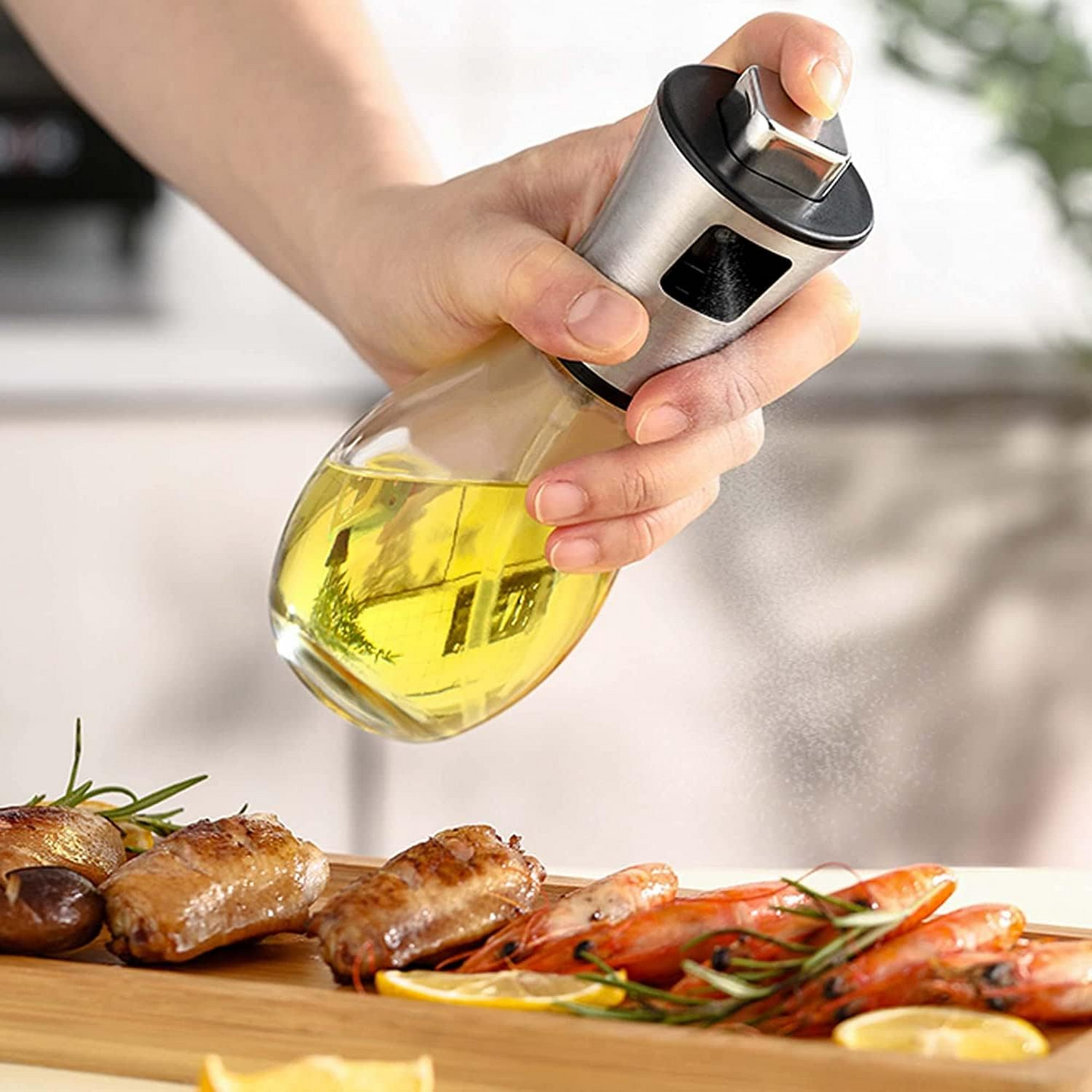 Oil Sprayer Bottle – Glass Olive Oil & Vinegar Spray Dispenser (200ml)