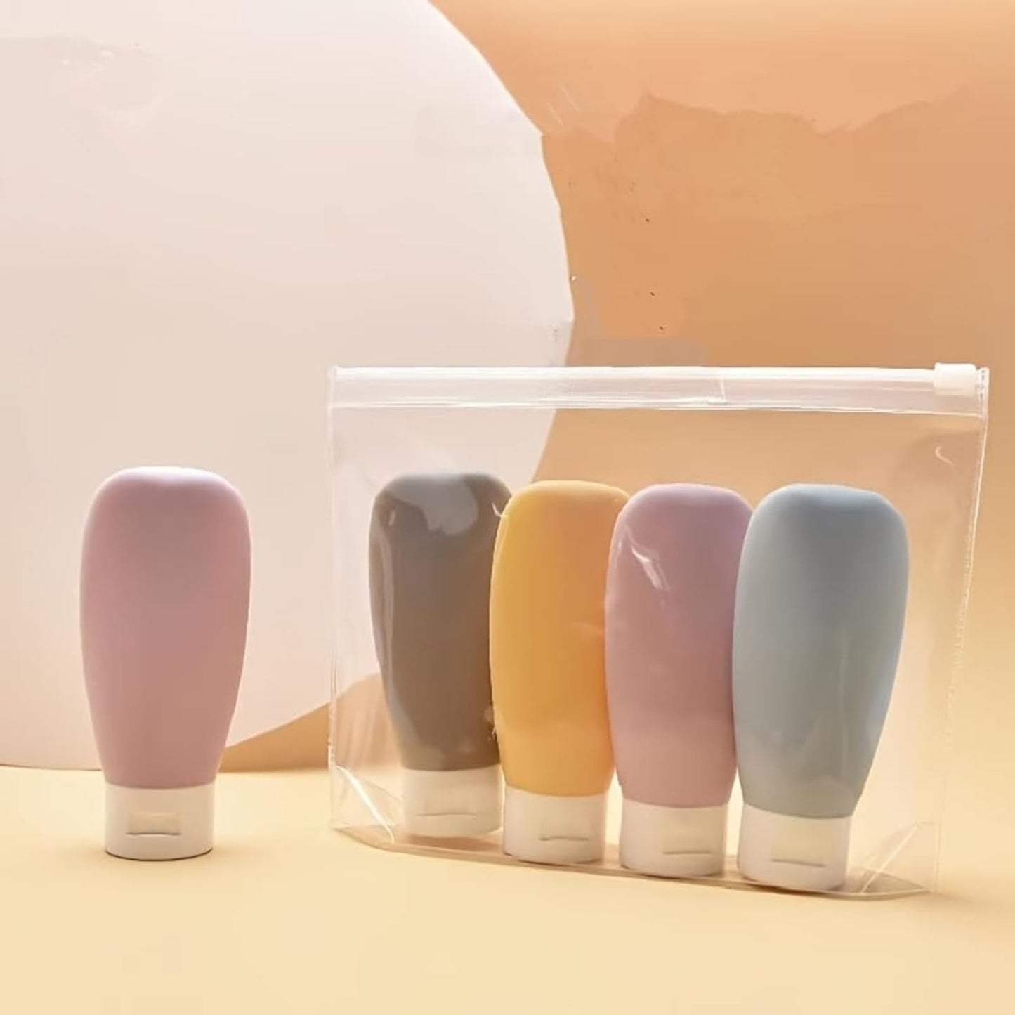 Refillable Squeeze Bottles (Set of 4) for Lotions, Shampoo and Conditioner