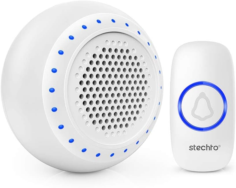 Wireless Waterproof Doorbell with Plug-In LED Receiver – 300M Range