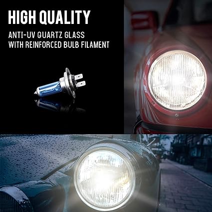 JJ PRIME H7 Super Bright White Halogen Xenon Bulbs (4 Pack)