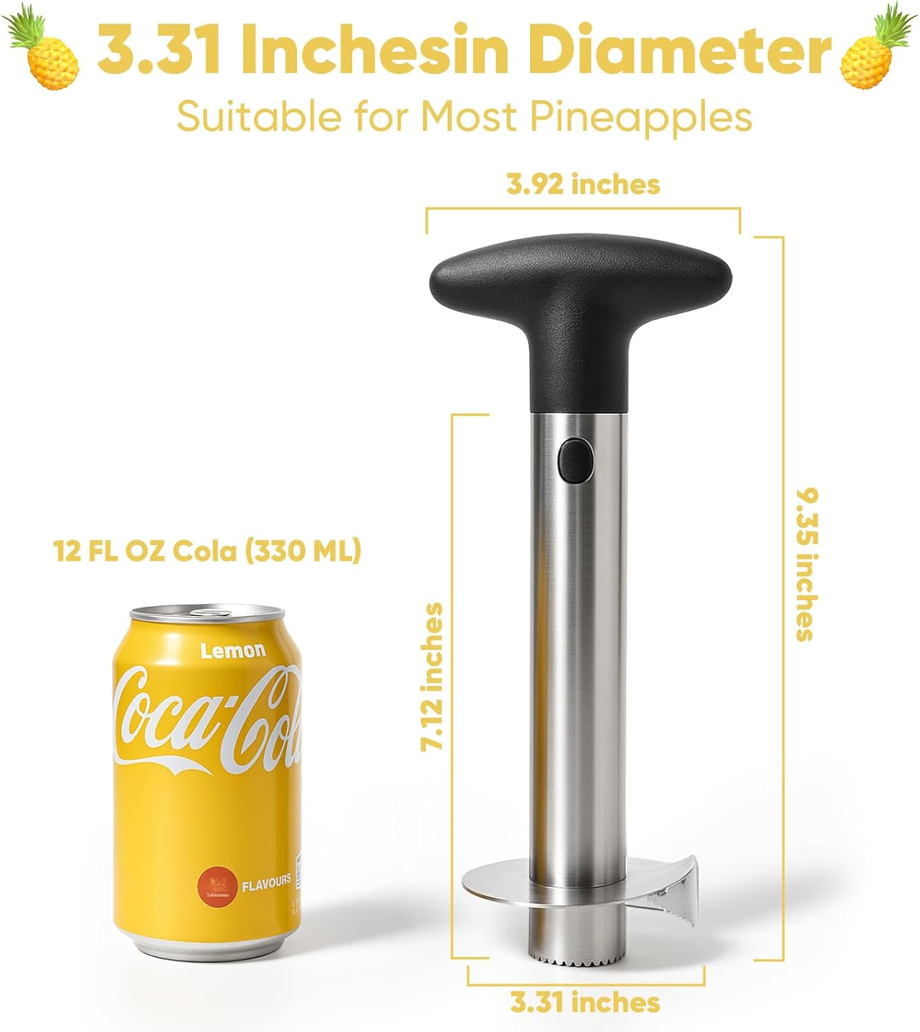 Stainless Steel Pineapple Corer – Easy Slice & Peel Pineapple Cutter