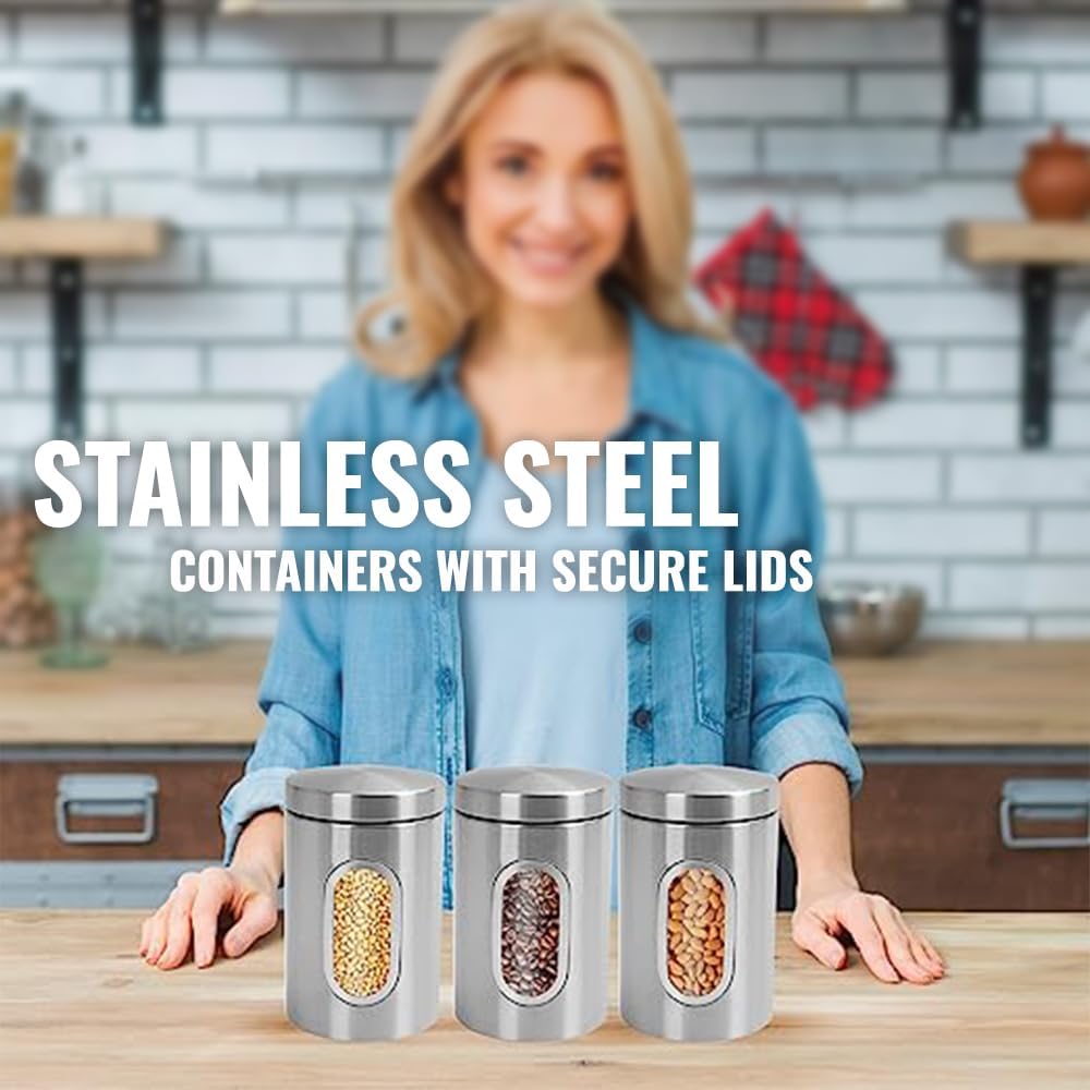 1ABOVE 3 Pc Kitchen Storage Canisters