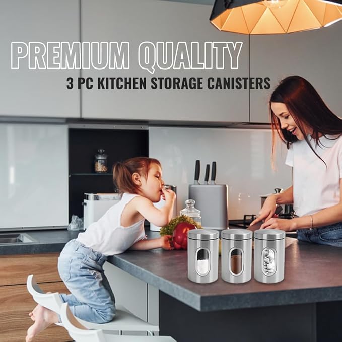 1ABOVE 3 Pc Kitchen Storage Canisters