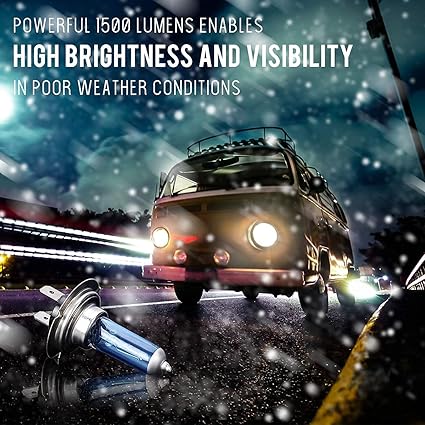 JJ PRIME H7 Super Bright White Halogen Xenon Bulbs (4 Pack)