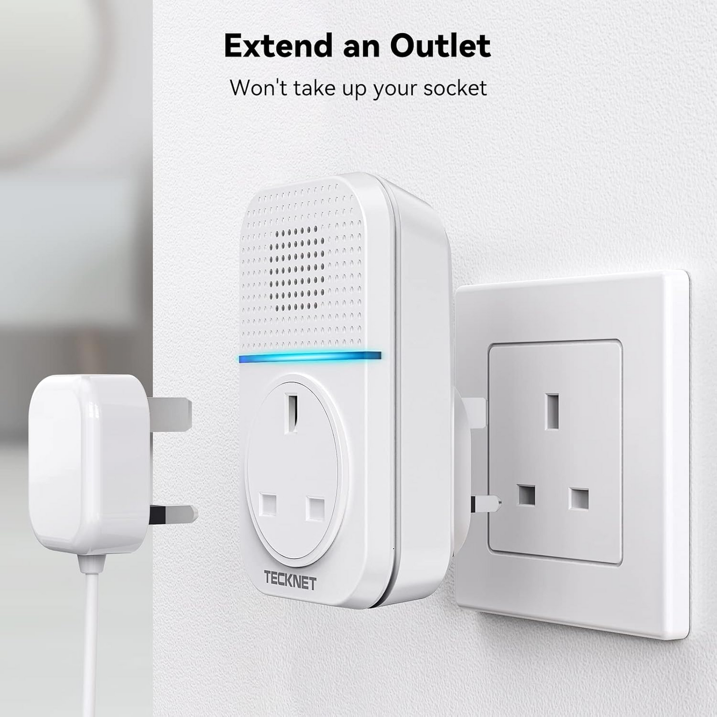 Wireless Self-Powered Doorbell with Plug-In LED Receiver – 1300ft Range
