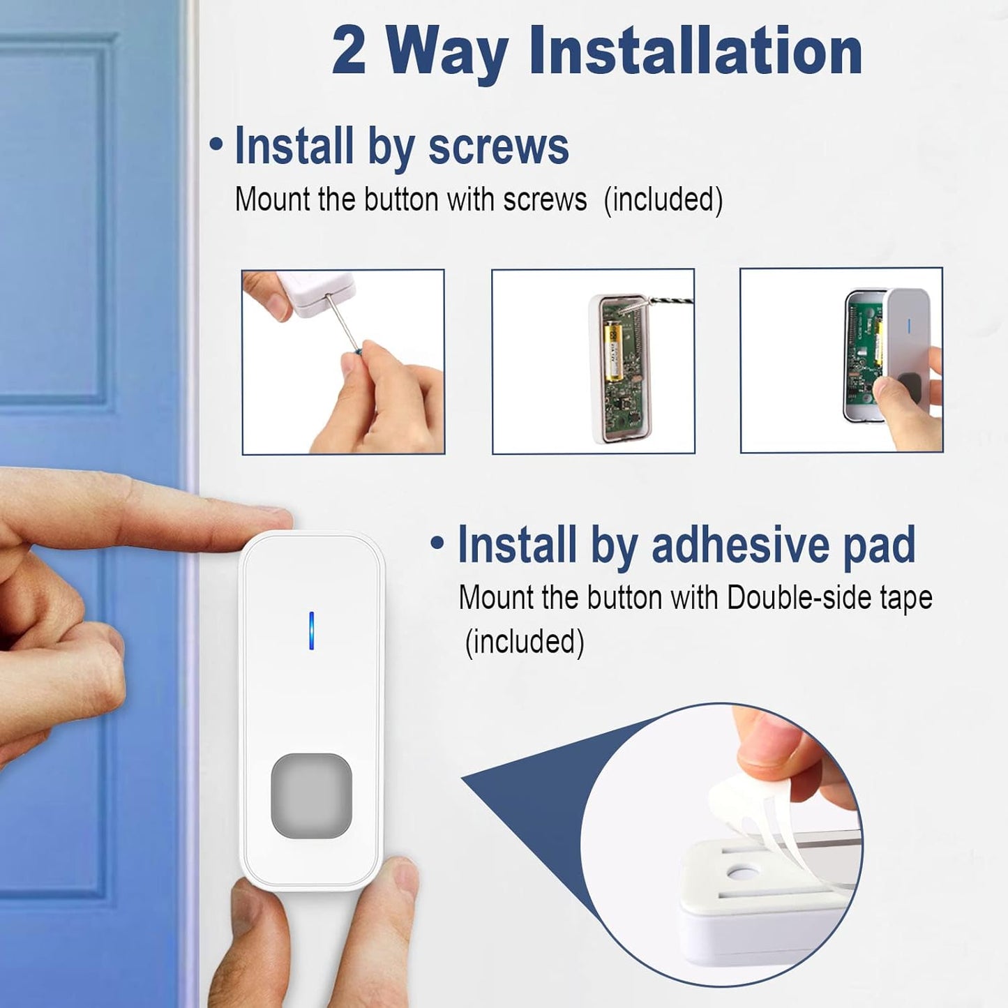 Wireless Doorbell Plug-In Chime Kit with LED Number Display