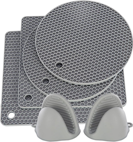 Silicone Trivet & Pot Holder Set – Heat Resistant Kitchen Table Mats (6 Pack)