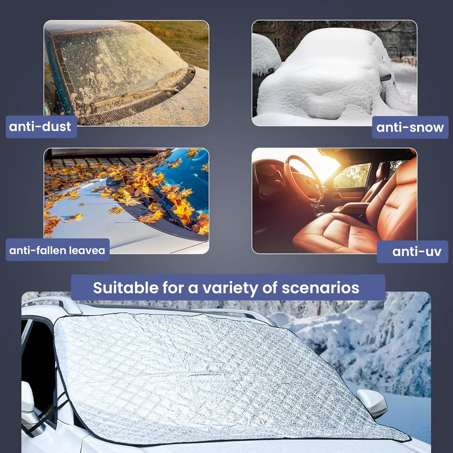 Car Front Window Cover – Winter Windshield Ice Protection Film