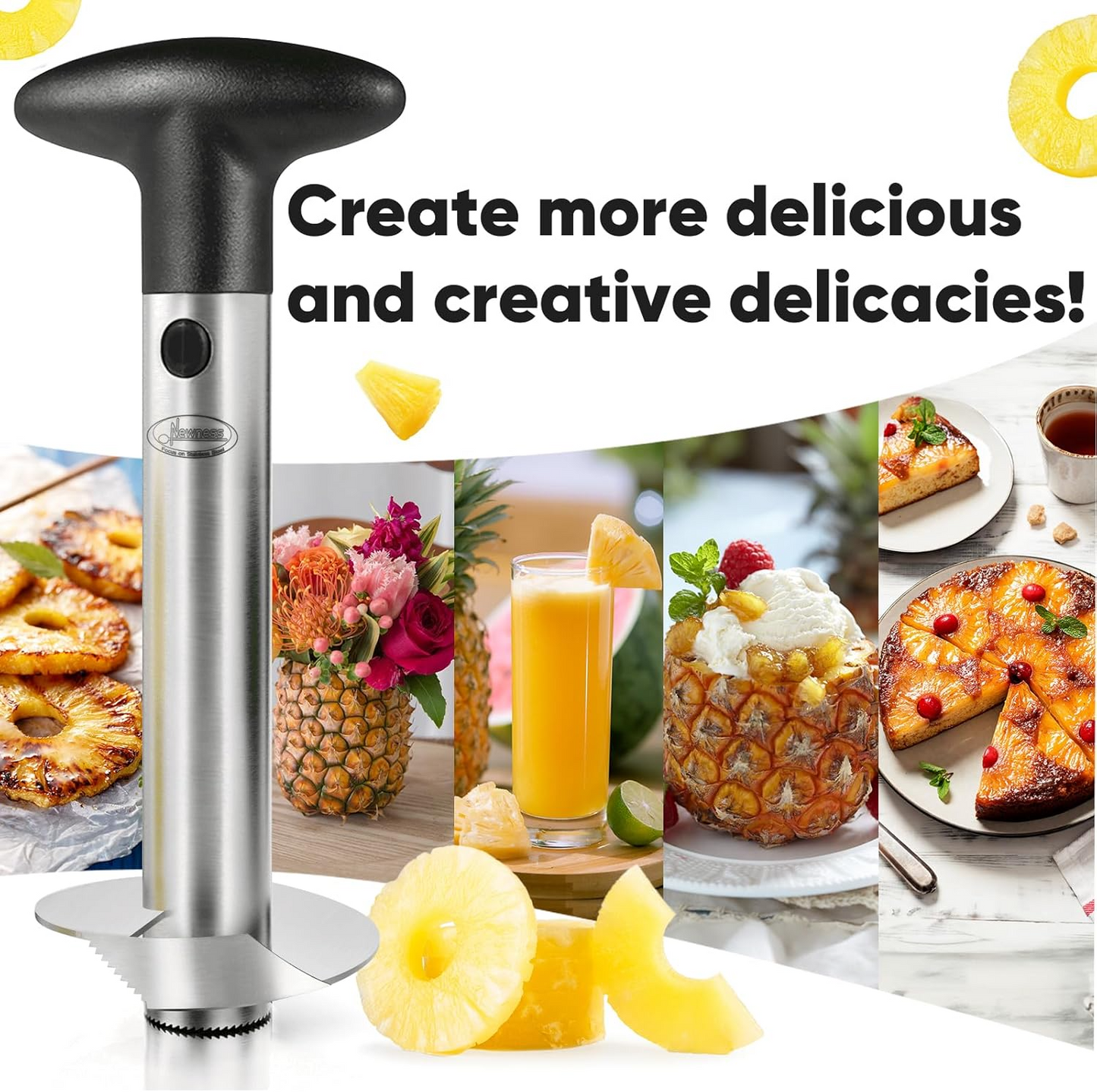 Stainless Steel Pineapple Corer – Easy Slice & Peel Pineapple Cutter