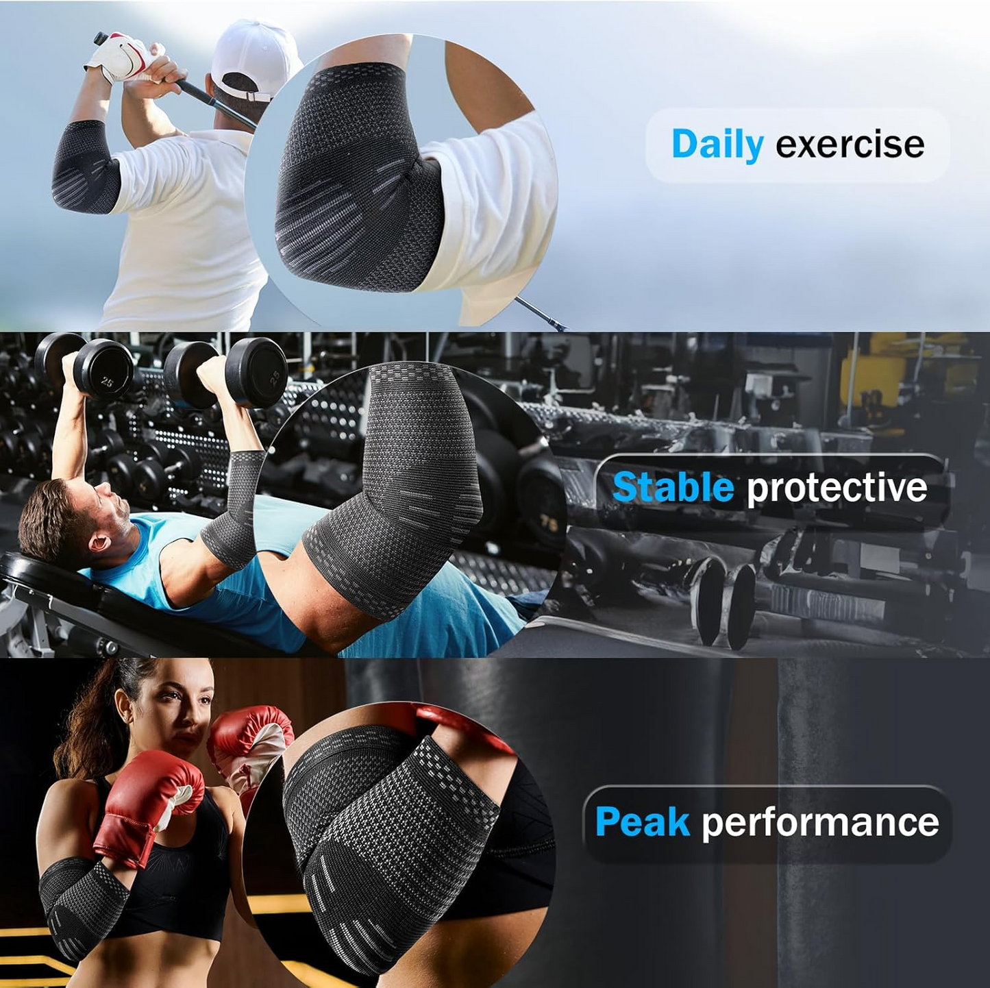 Elbow Brace Compression Support – POWERLIX Elbow Support Sleeves (Pair)