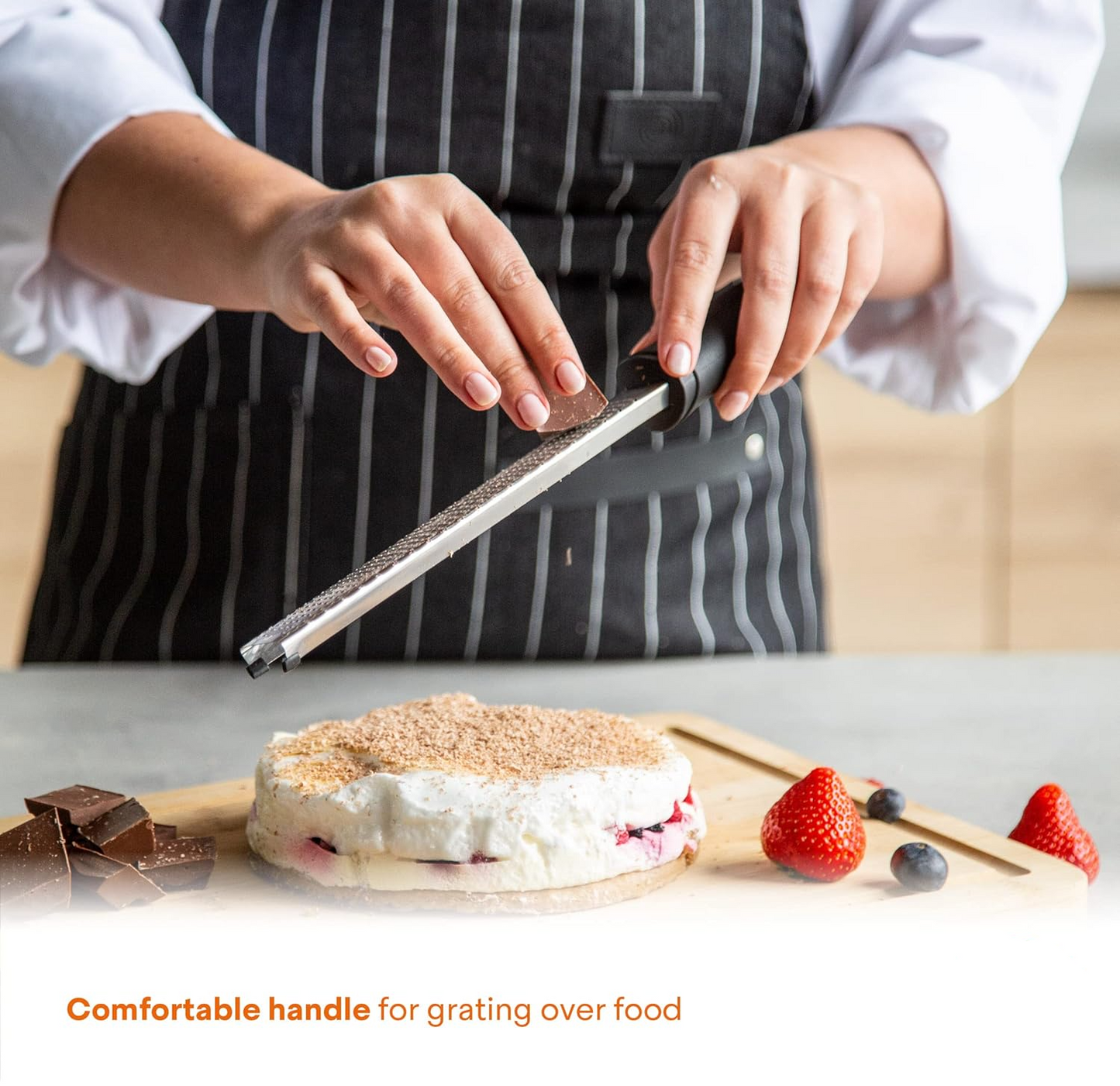 Stainless Steel Lemon Zester Grater – Fine Microplane Kitchen Tool