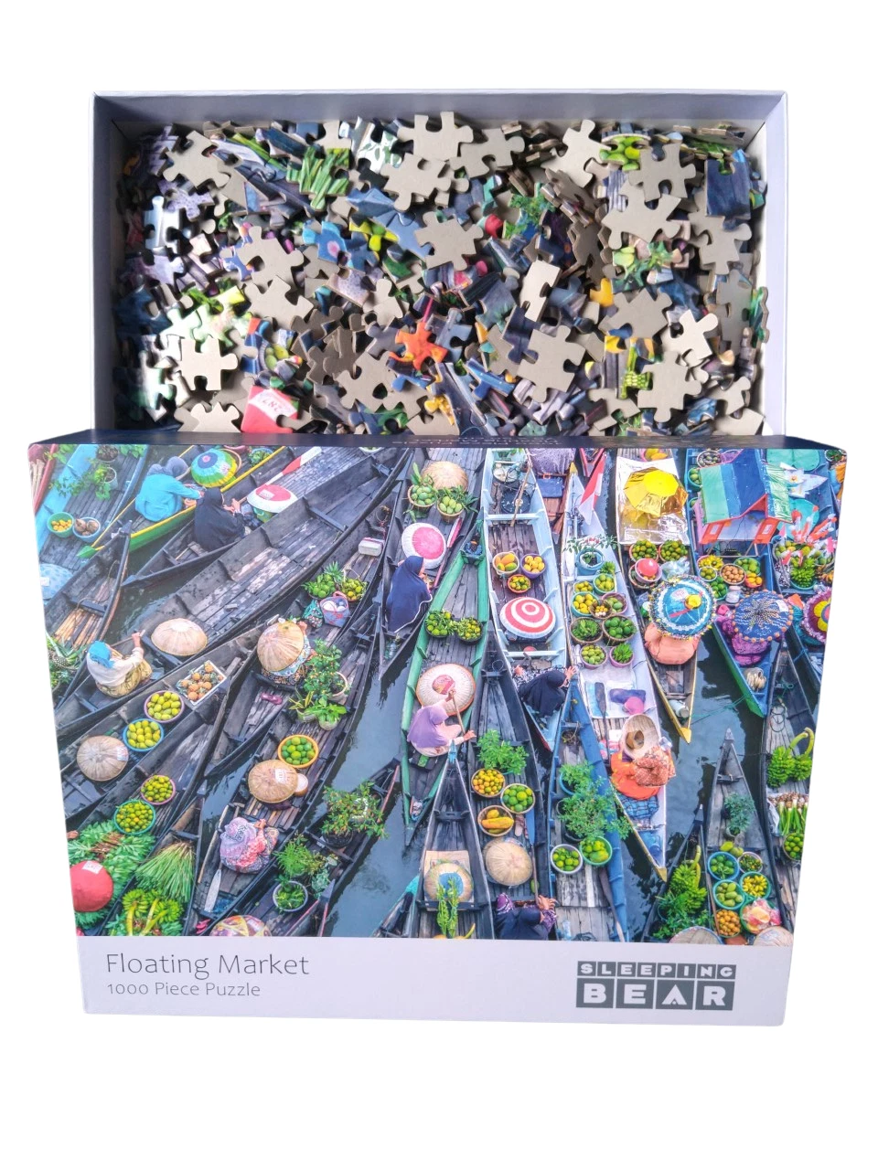 Floating Market 1000 Piece Jigsaw Puzzle – Colourful Market Scene
